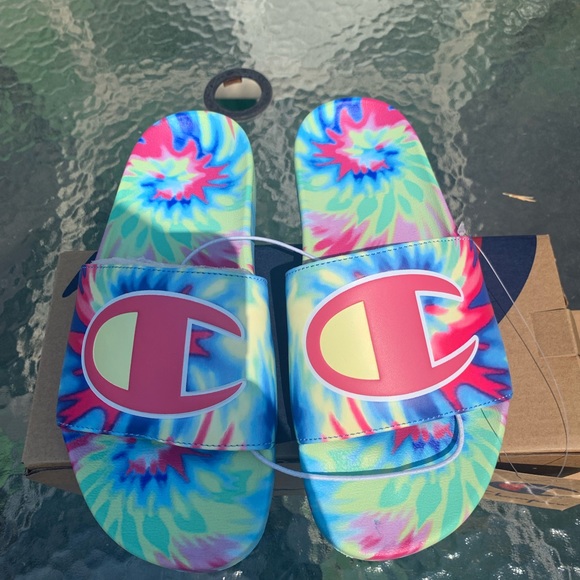 Champion IPO Tie-Dye Blue/Pink Women’s Slides - Picture 12 of 12